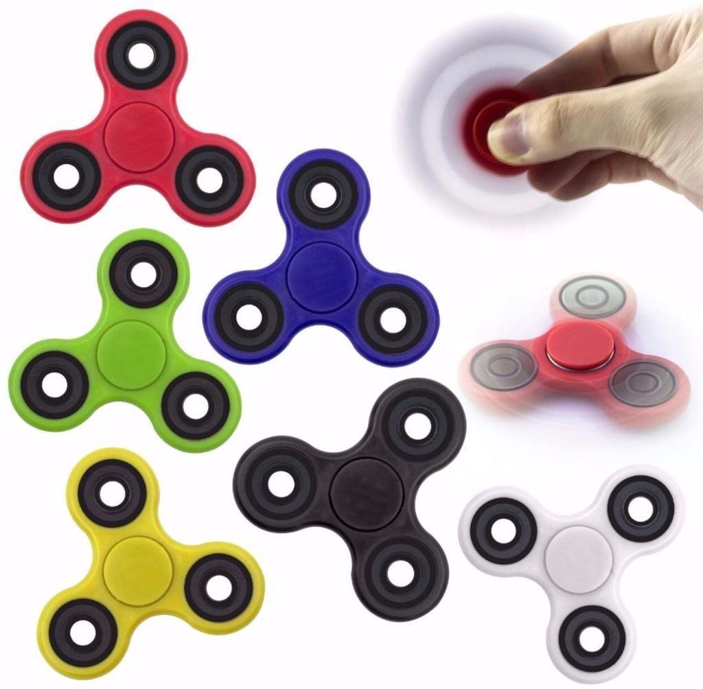 White Tri Plastic fidget spinner