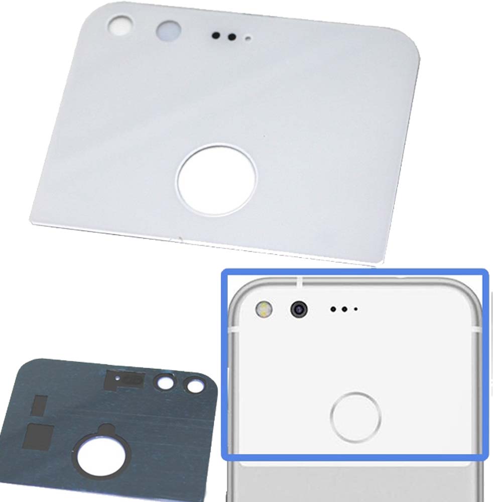 White rear glass and camera lens for Google Pixel XL 