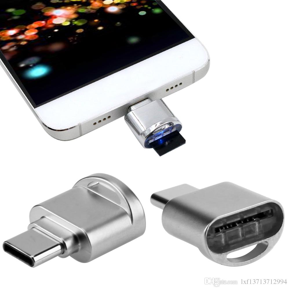 USB 3.1 Type C Micro SD TF Card Reader USB-C OTG Adapter Alloy