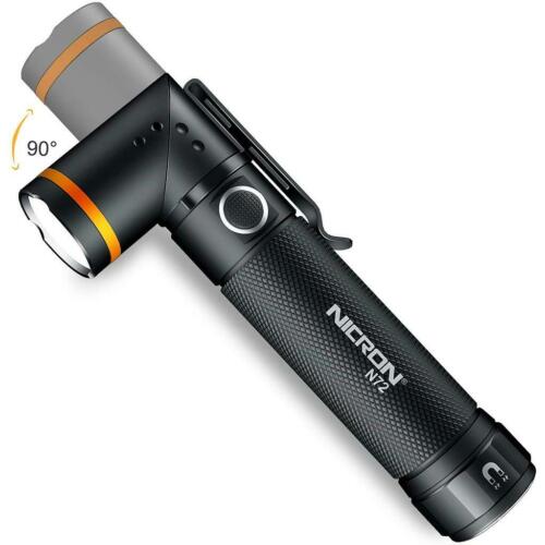 NICRON N72 CREE XP-HI V2 LED 800LM Magnet 90 Twist Flashlight 18650