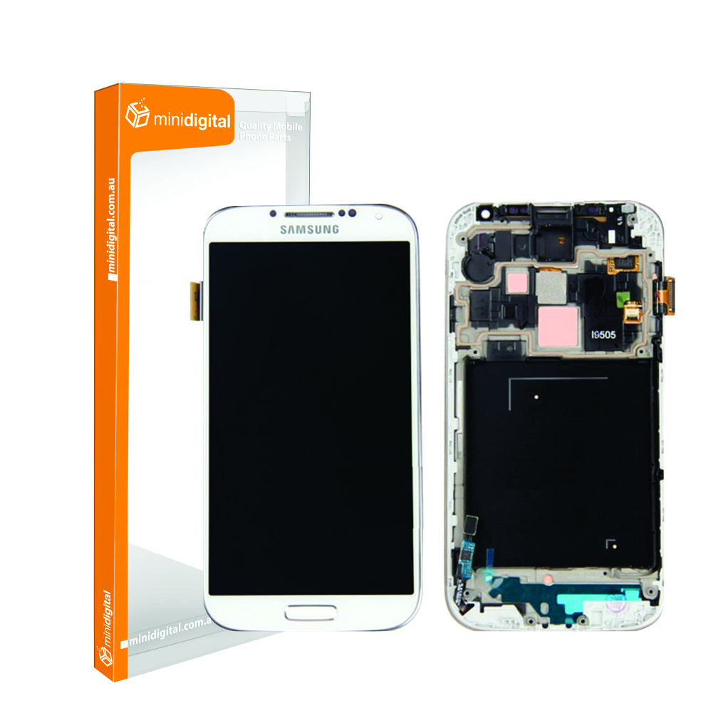 Samsung Galaxy S4 4G i9505 LCD Dig White w/ Frame