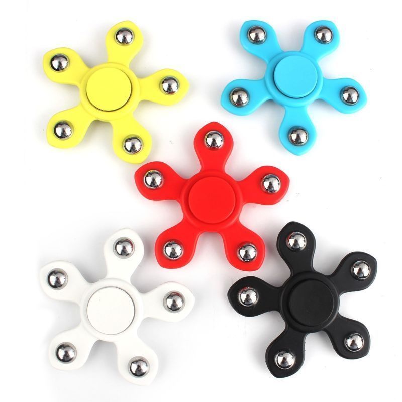 Yellow 5 ball Plastic fidget spinner