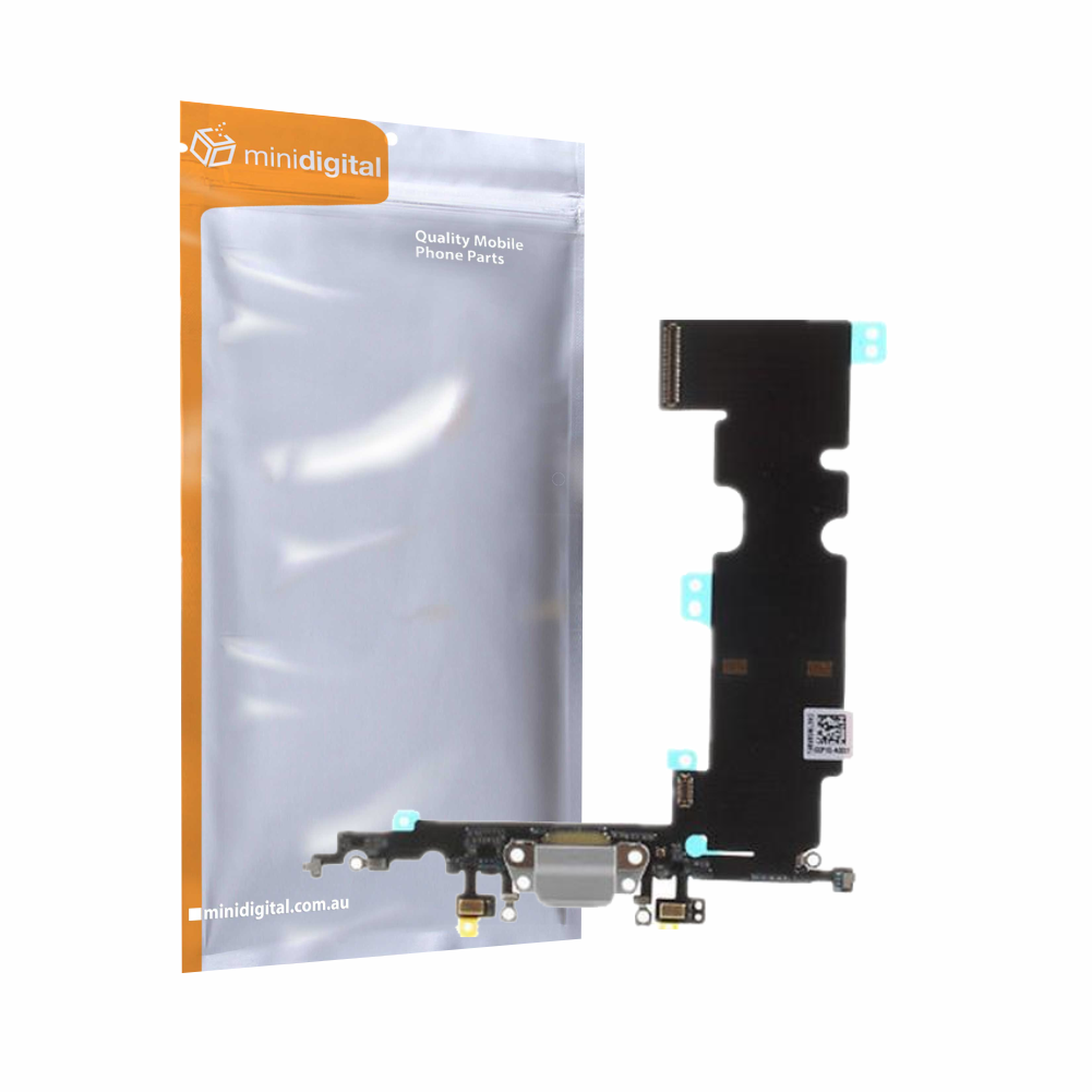 for iPhone 8 plus Charge Port USB Earphone microphone Flex grey silver